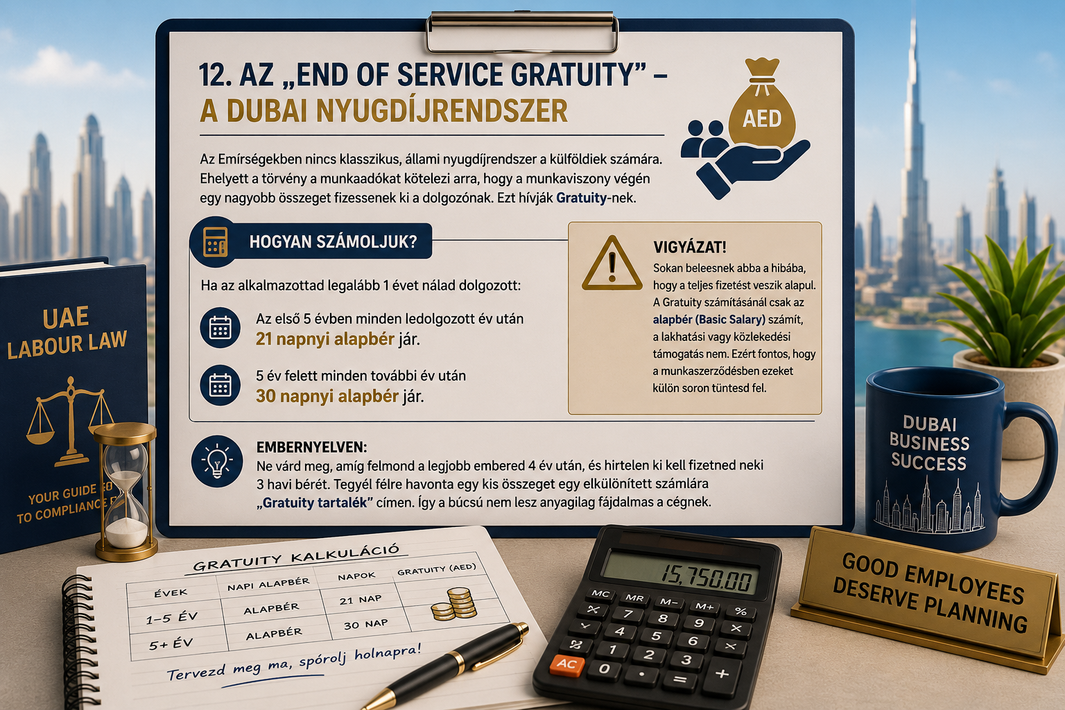 Az „End of Service Gratuity” – A dubaji nyugdíjrendszer